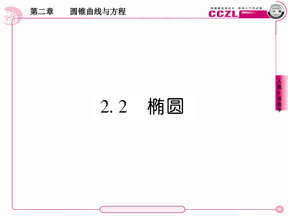 高二数学选修课件：2-2-1椭圆的标准方程_第1页