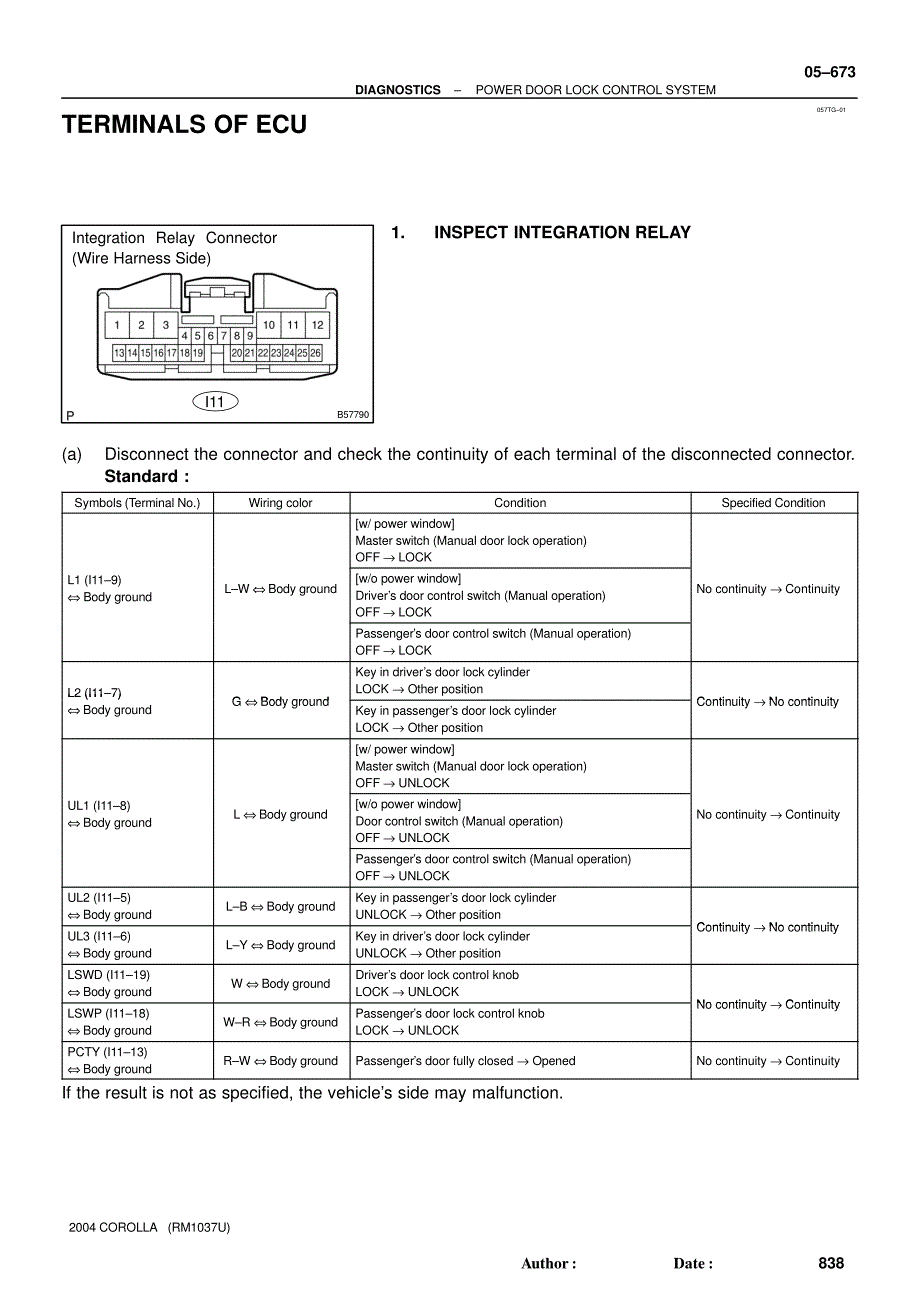 2004款丰田卡罗拉电动门锁技术诊断维修手册(英文版）_第4页
