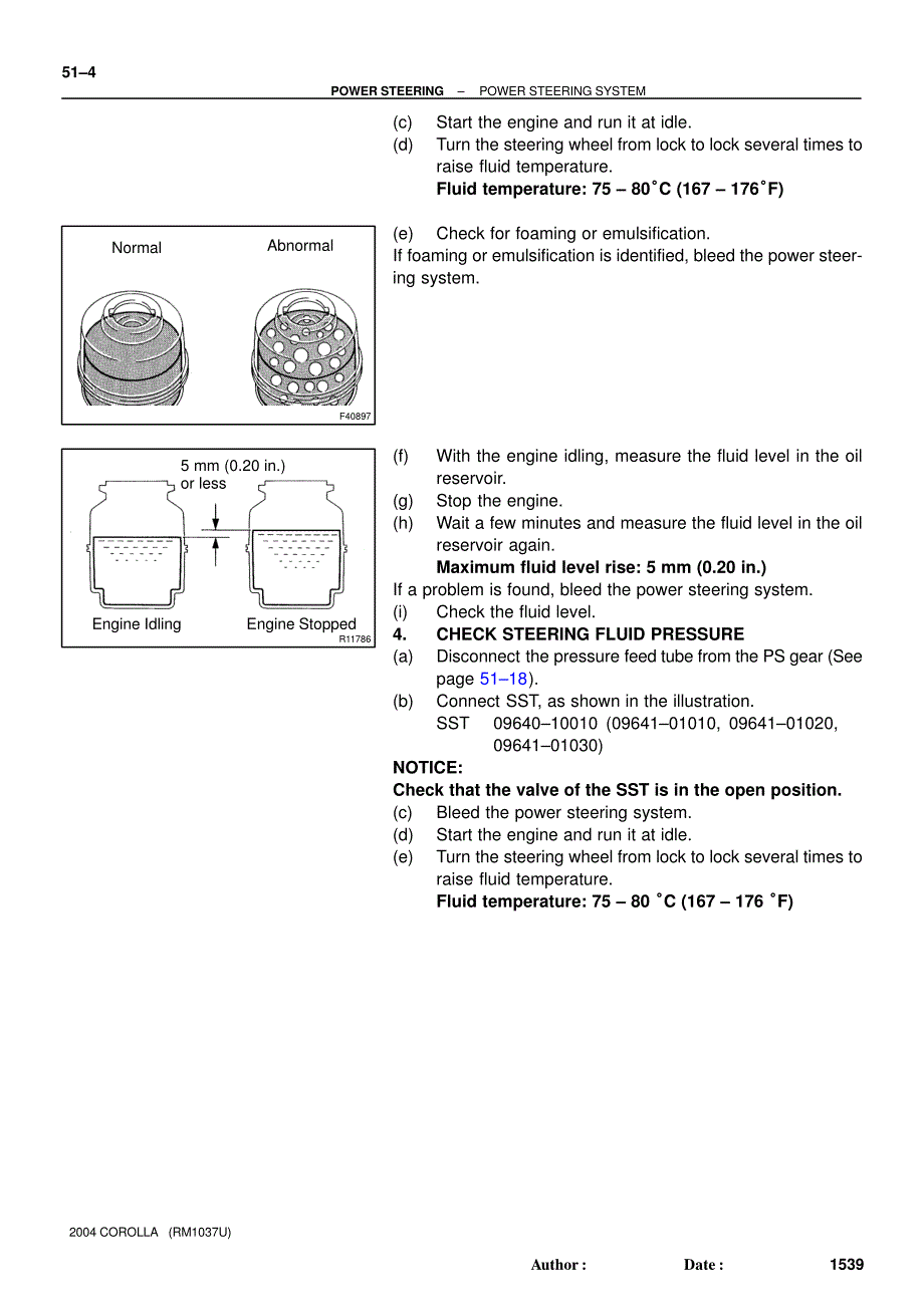 2004款丰田卡罗拉动力转向系统维修手册(英文版)_第4页