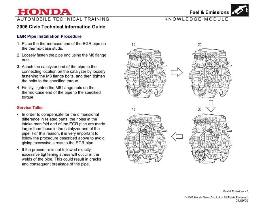 2006款东风本田思域发动机燃油排放控制系统技术信息指南（英文版）_第5页