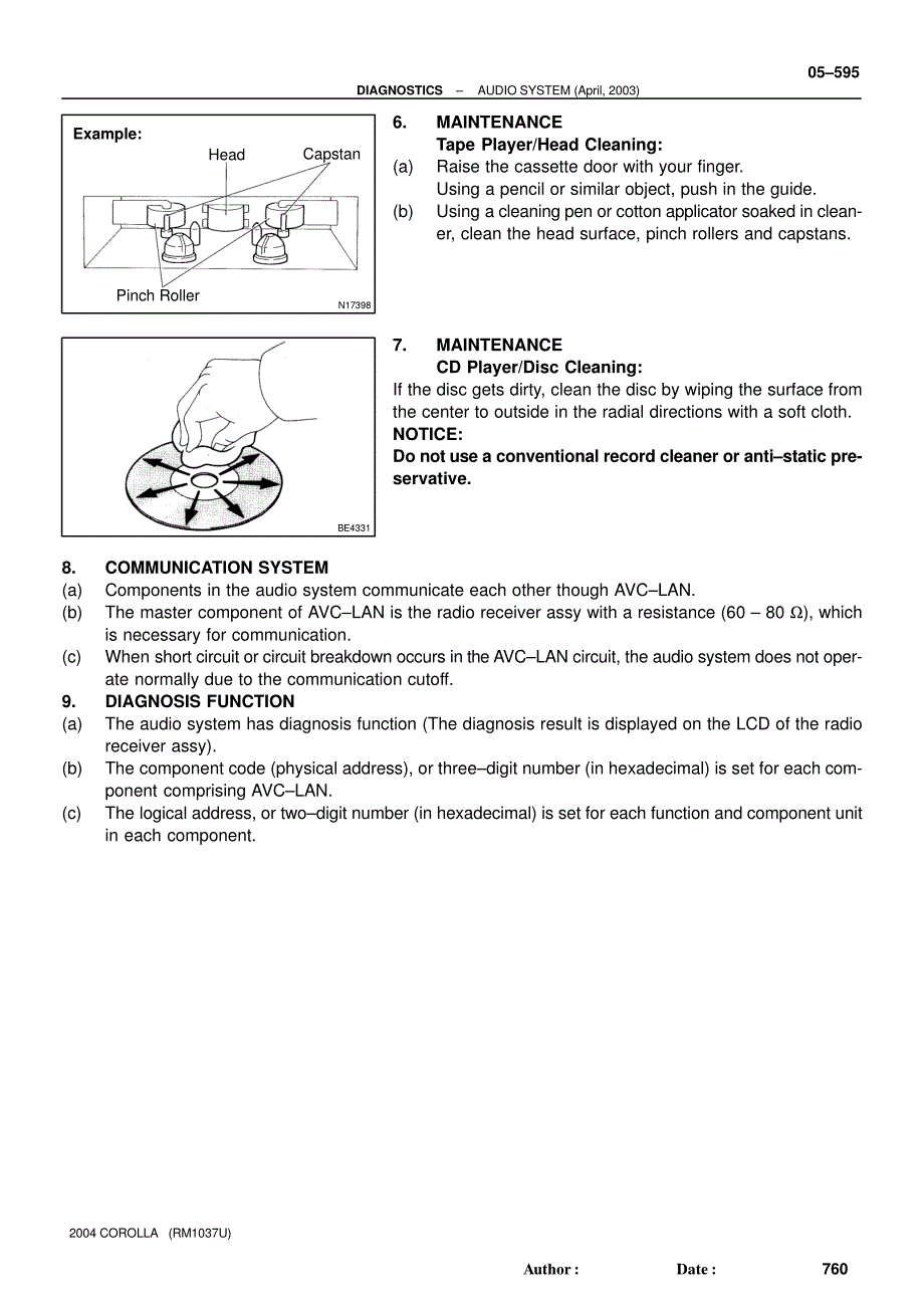 2004款丰田卡罗拉音响系统维修手册(英文版）_第3页