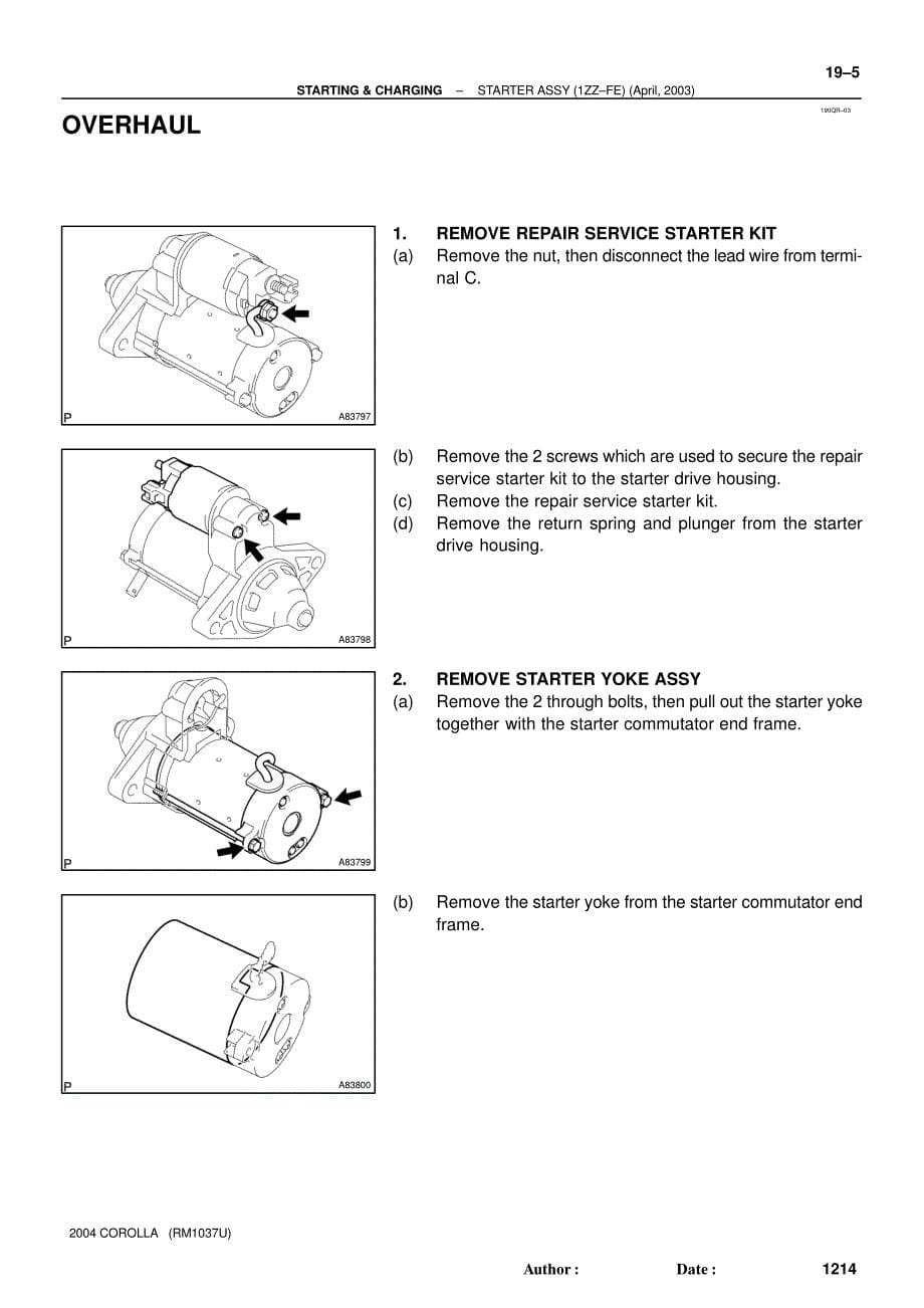 2004款丰田卡罗拉发动机起动与充电系统维修手册(英文版)_第5页