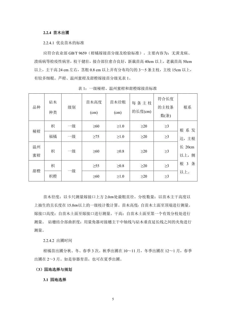 柑橘生产技术规范_第5页