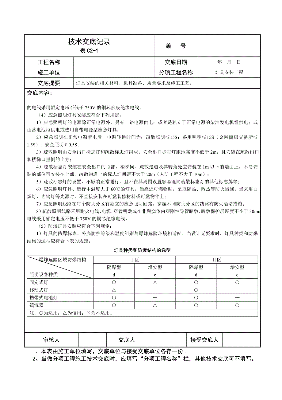 灯具安装技术交底记录_第4页