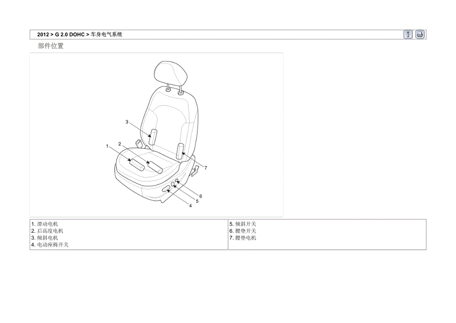 2012年北京现代ix35(LMC)G 2.0 DOHC座椅电气维修手册_第1页