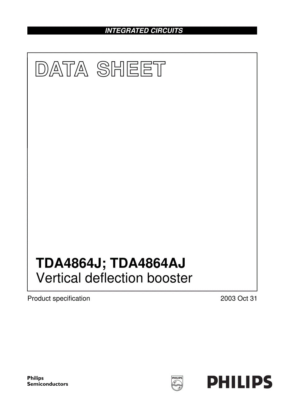 TDA4864AJ(J)飞利普场输出集成电路_第1页