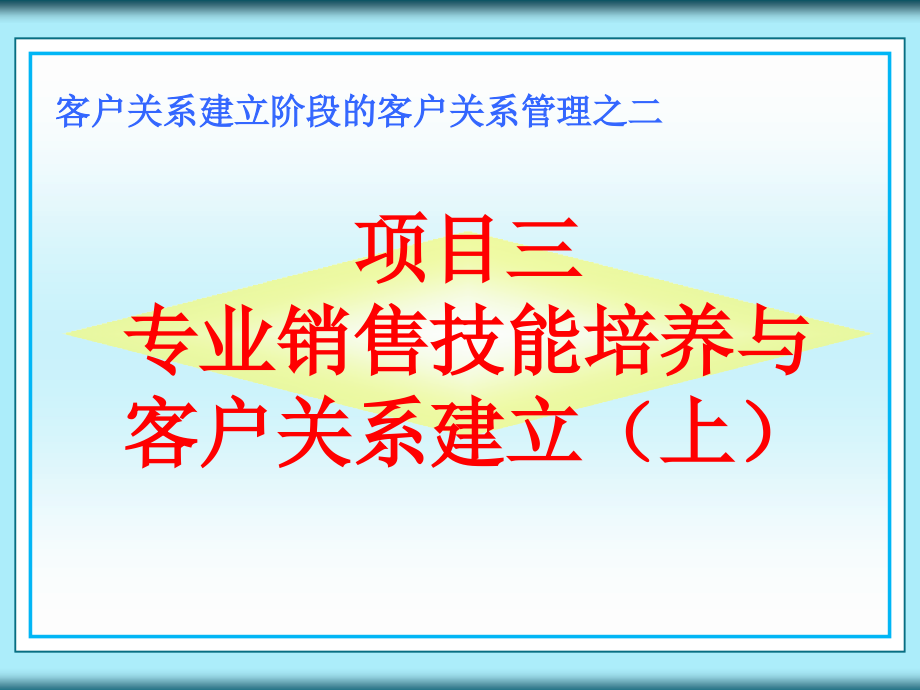 项目三专业销售技能培养与客户关系建立(上)_第1页