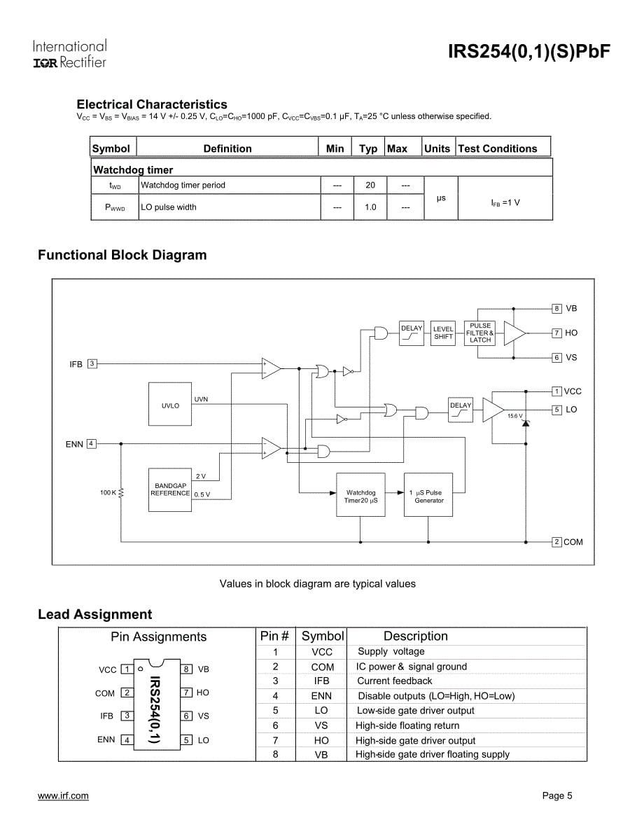 IRS2540-200V市电直驱1W多颗LED驱动IC，500mA规格书_第5页