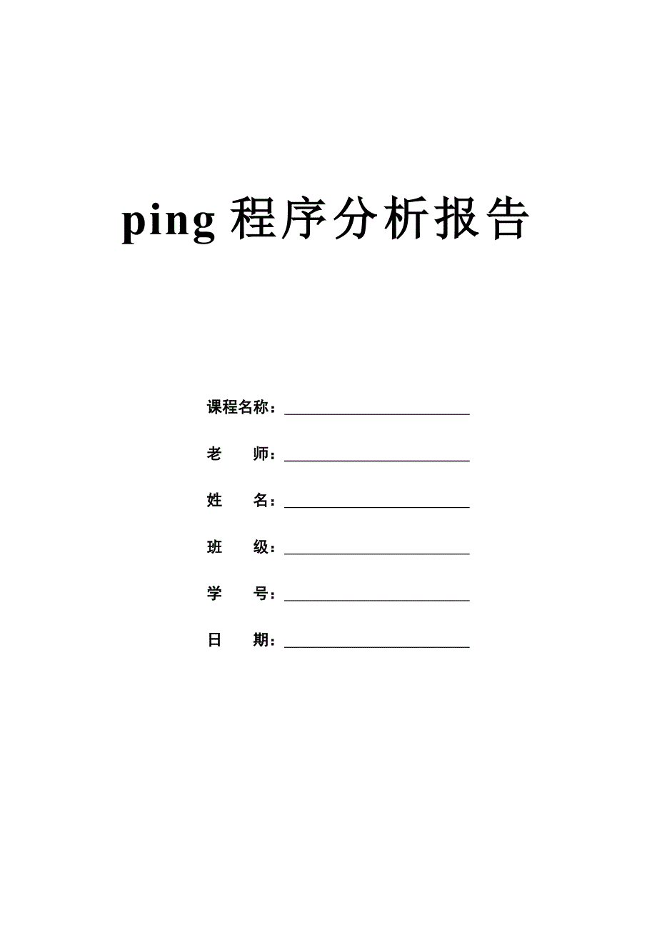 ping程序分析报告_第1页