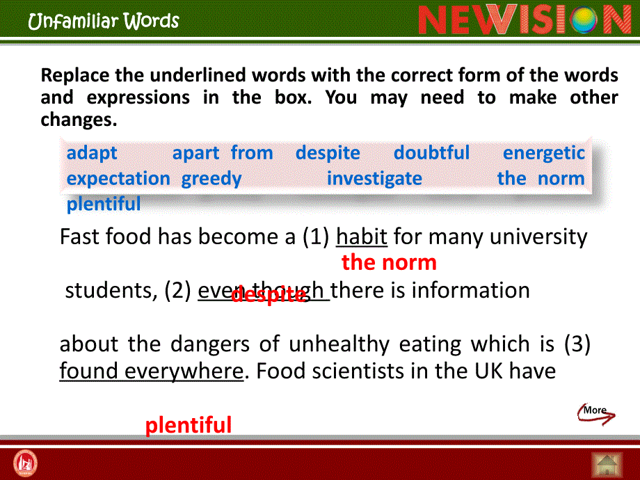 新视界大学英语综合教程1unit2课后答案_第1页