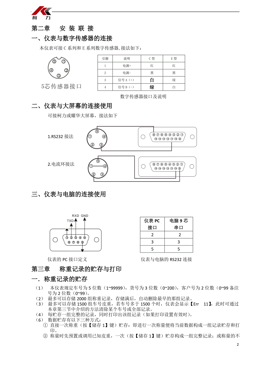 D12-AC柯力电子称重仪表中文使用说明书_第4页