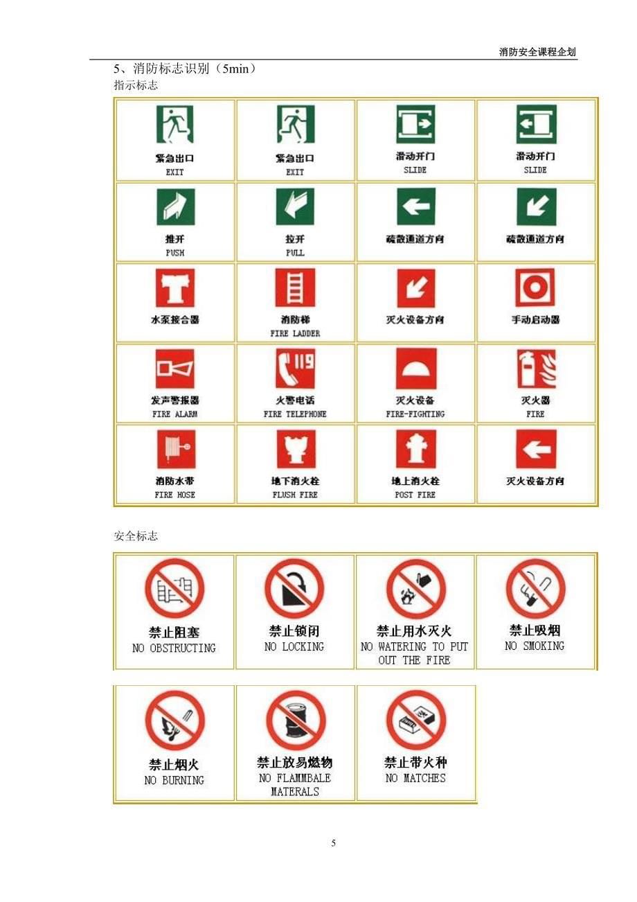 消防安全课程计划_第5页