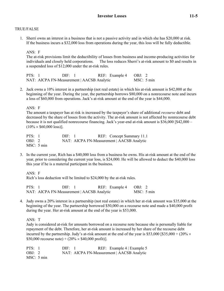 Test Bank SWFT Comprehensive INVESTOR LOSSES_第5页