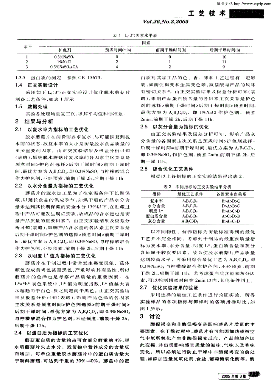 热风干燥蘑菇片的工艺研究_第2页