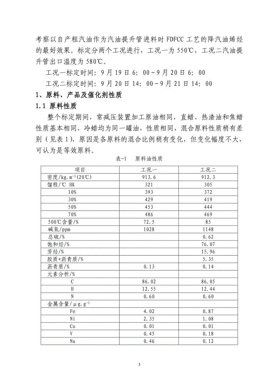 1#催化装置FDFCC工艺探底标定报告_第3页