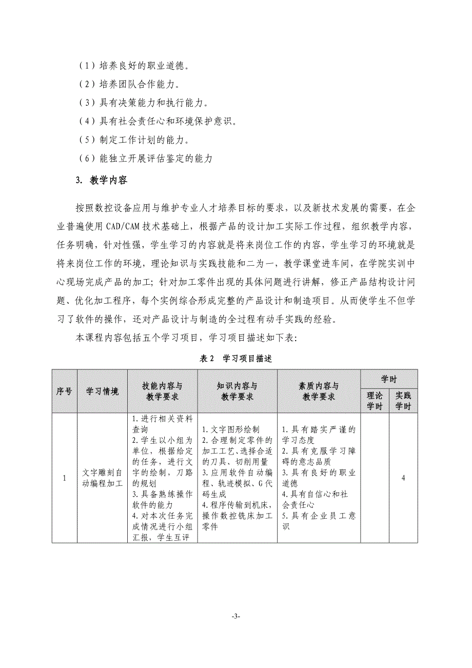 CAM加工实训课程标准_第3页