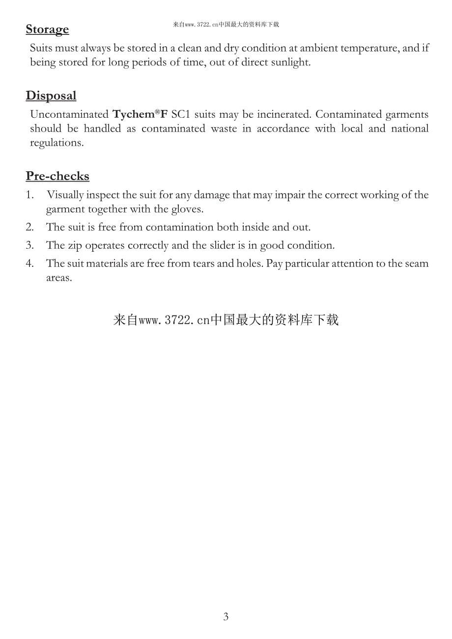INSTRUCTIONS FOR USE OF LIMITED——USE SC1 SUIT_第5页