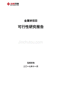 金属钠项目可行性研究报告