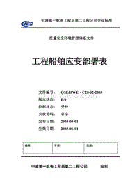 工程船舶应变部署表