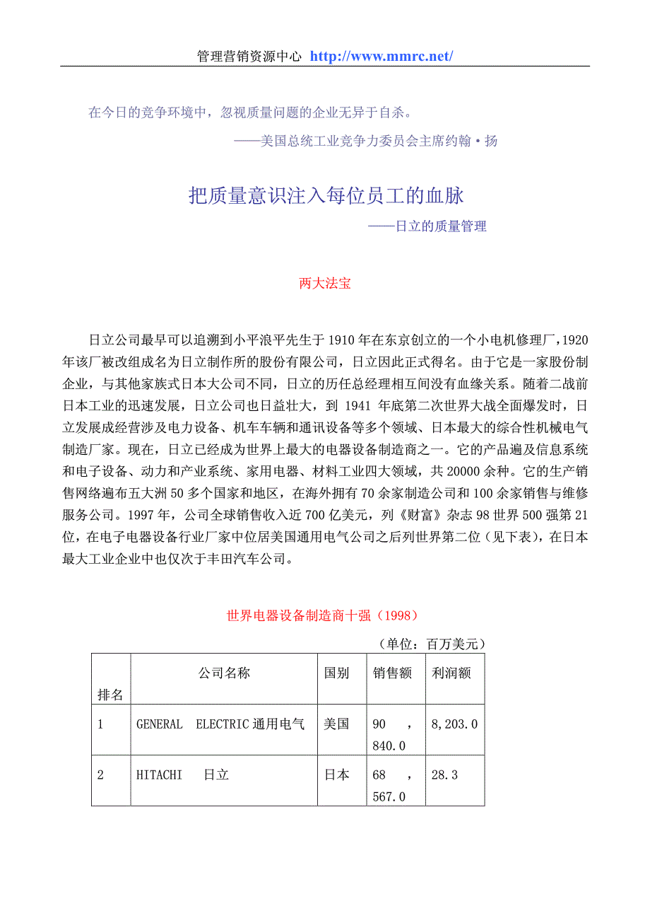 日本知名企业的质量管理手册_第1页