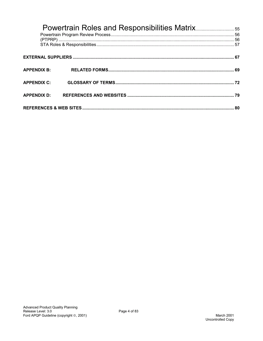 XX公司发展产品质量规划（APQP）地位报告指南_第4页