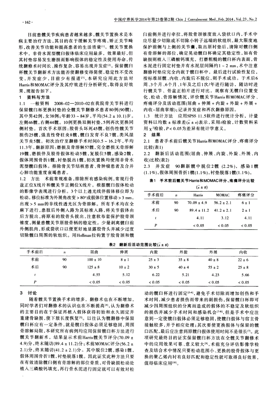 保留髋臼杯方法在全髋关节翻修术中的应用评价_第2页