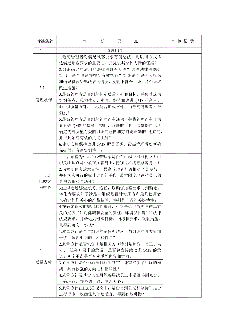 质量管理体系内审员培训资料——内审检查表_第3页