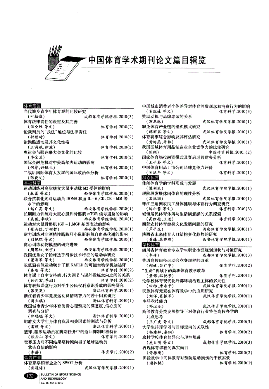 中国体育学术期刊论文篇目辑览_第1页