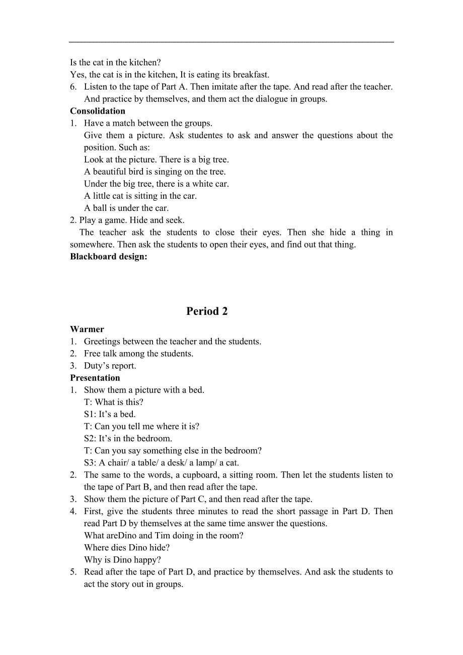 湘少版四年级英语上册Unit9-10教案_第5页