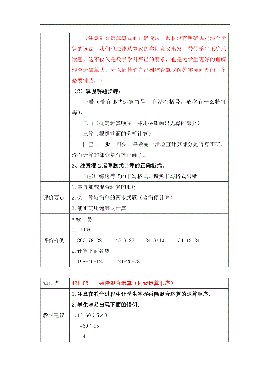 《四则运算》教学建议教案_第3页