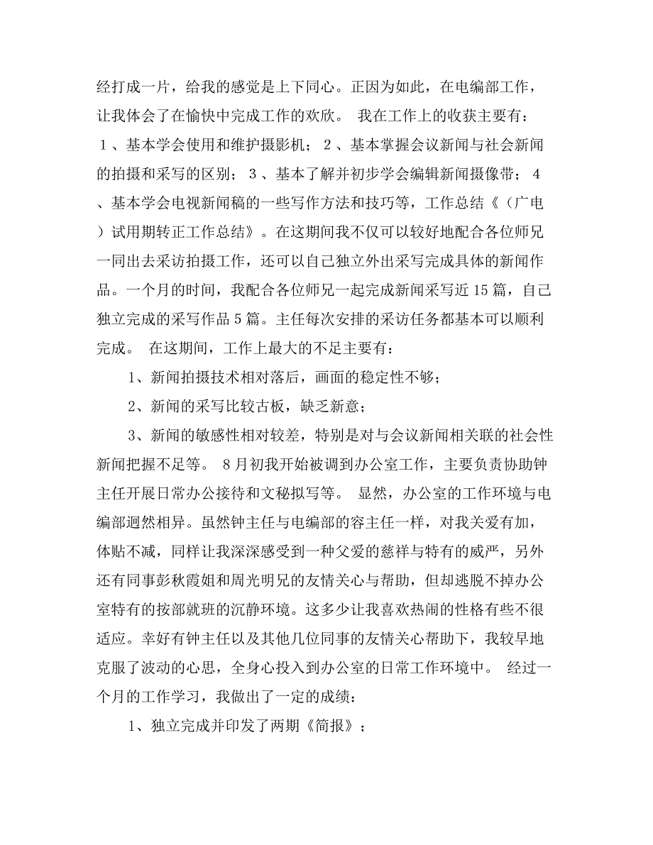 （广电）试用期转正工作总结_第2页