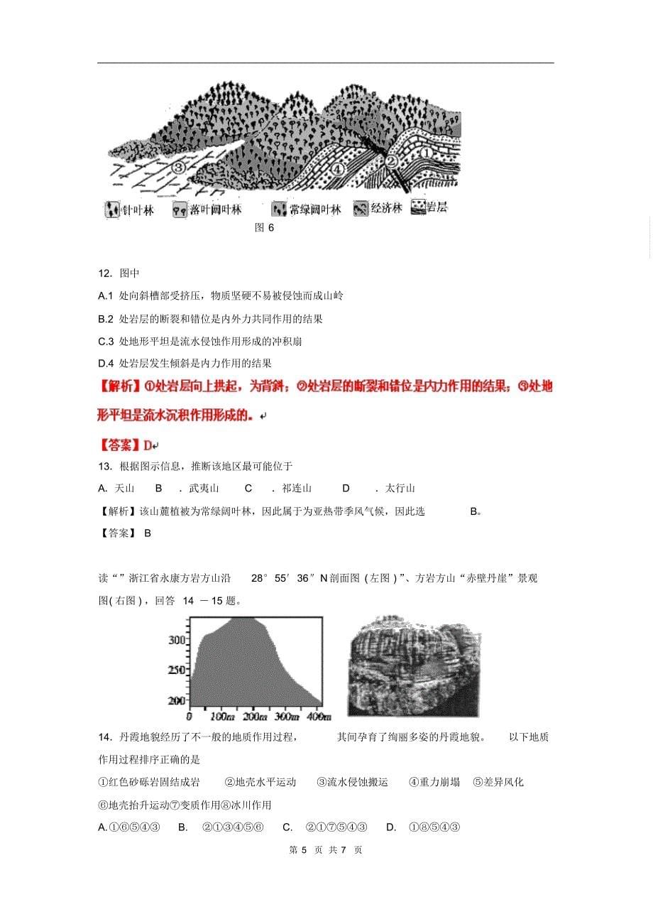 2012高考地理实战演练专题系列五：地表形态的塑造_第5页