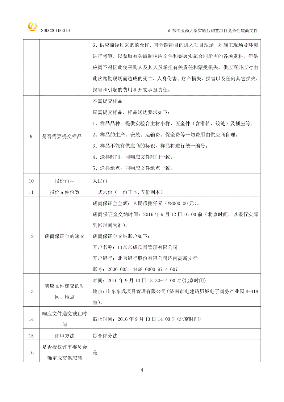 山东中医药大学实验台购置项目_第4页