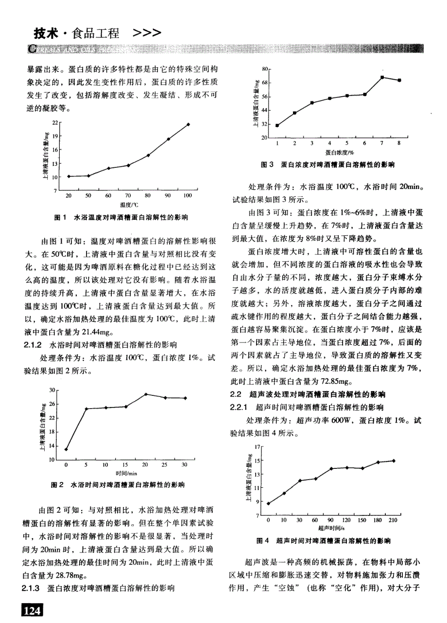 不同物理方法对啤酒糟蛋白溶解性的影响_第2页