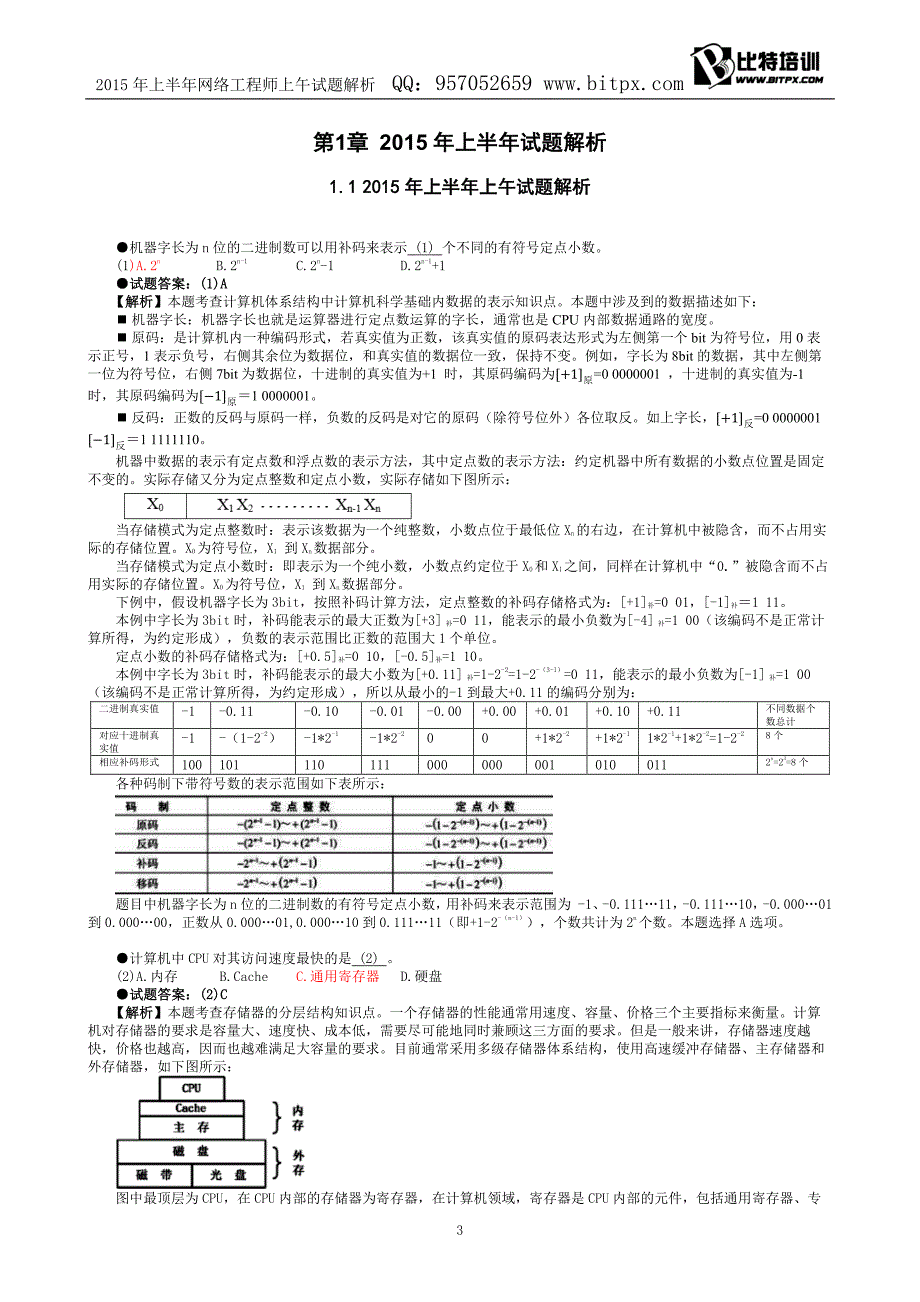 2015年上半年网络工程师试题解析-比特培训_第3页