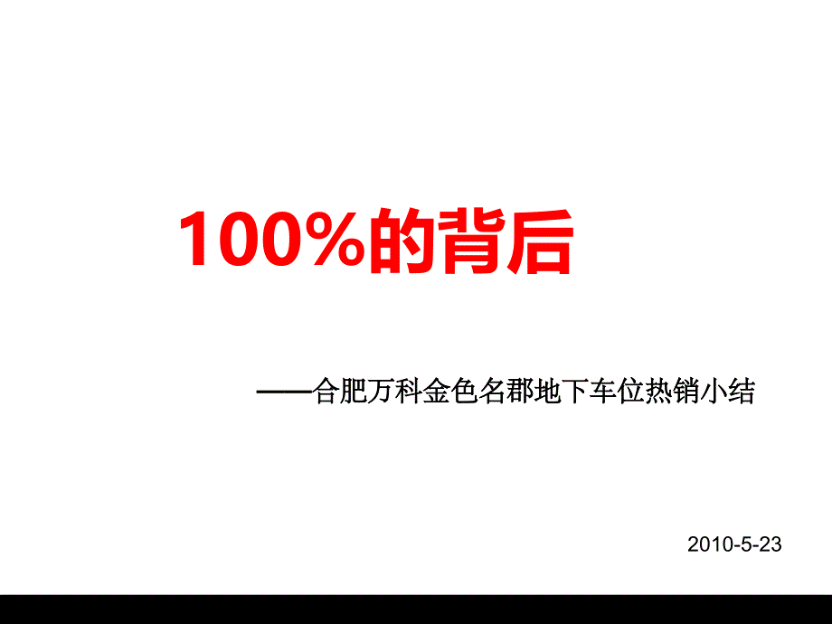 合肥万科金色名郡地下车位热销小结_第1页