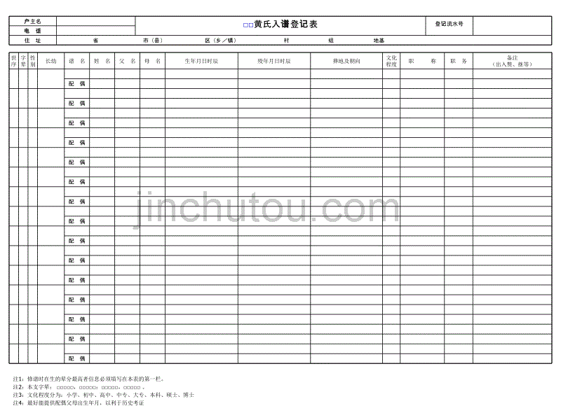 入谱登记表（ppt版）_第2页