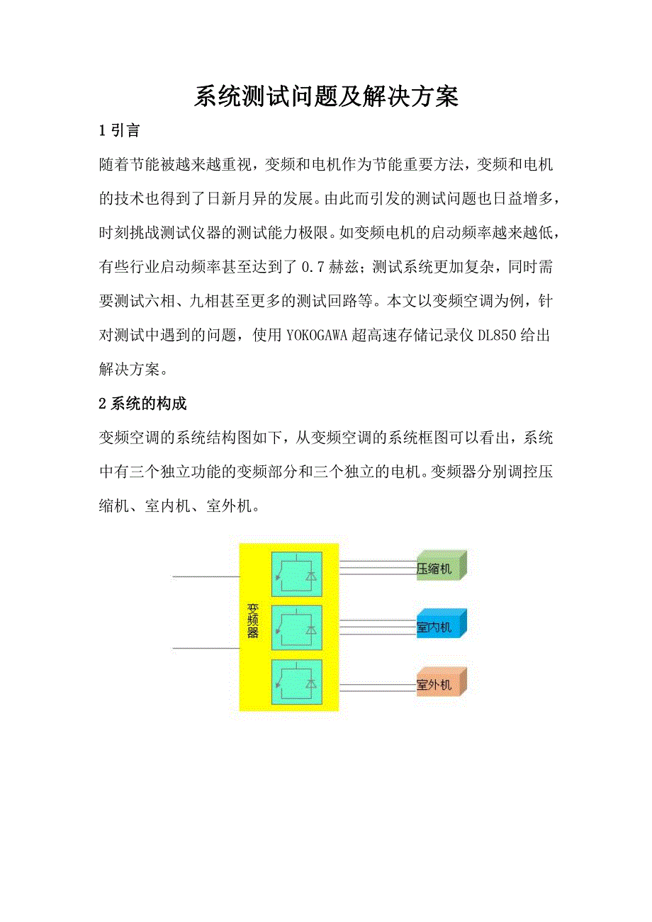 变频电机系统测试问题及解决方案_第1页