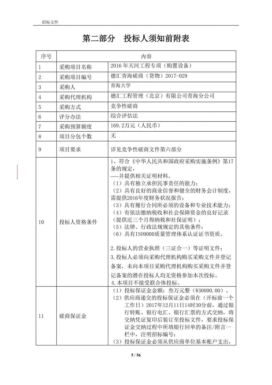 青海大学天河工程专项(购置设备)竞争性磋商文件_第5页