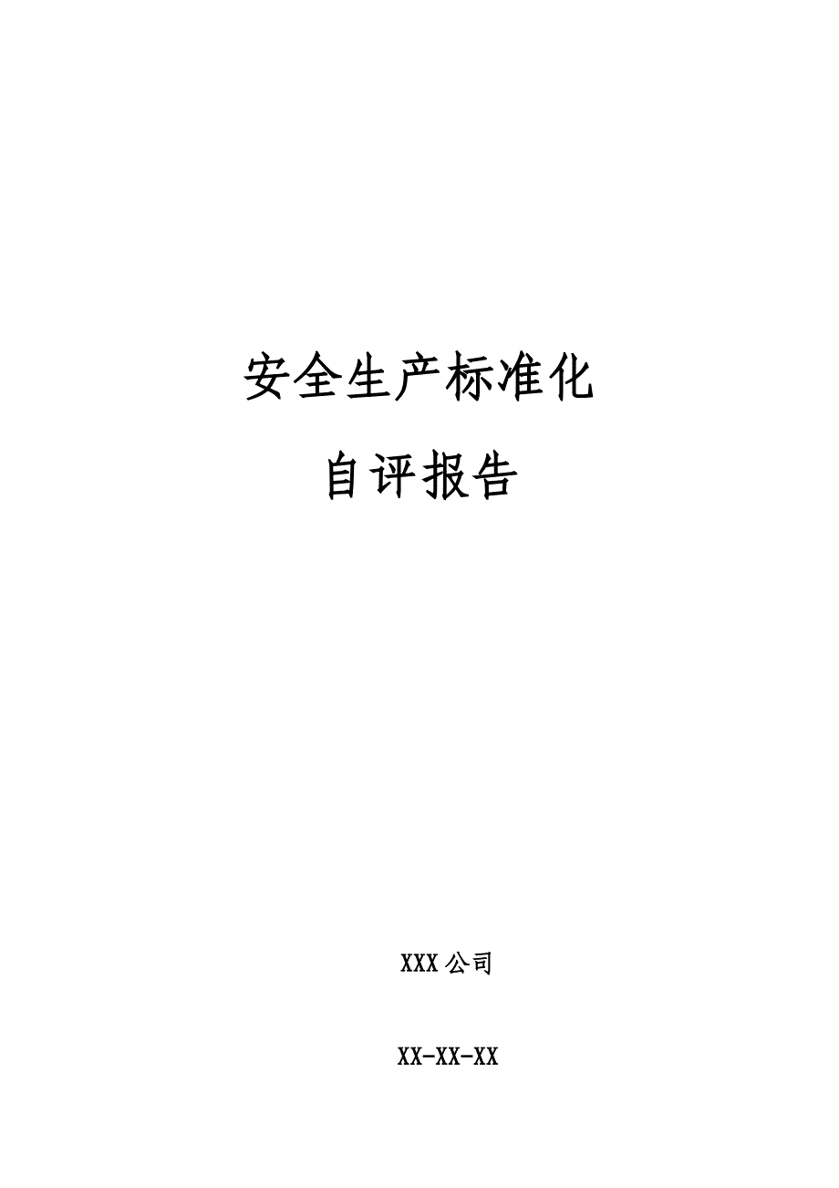 安全标准化自评报告模板_第1页