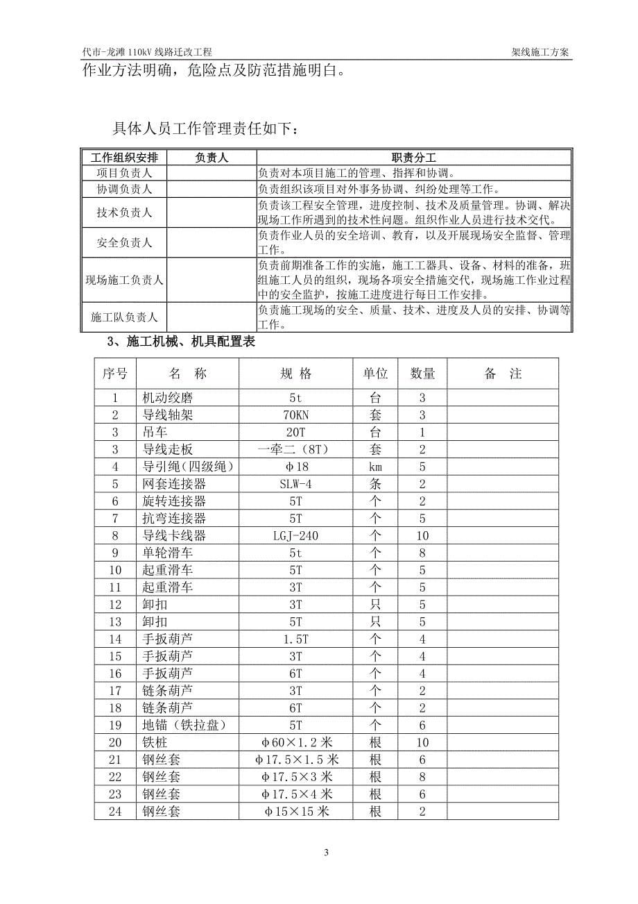 广安市前锋区代龙线110kV电力杆线迁移工程架线施工(后段)_第5页