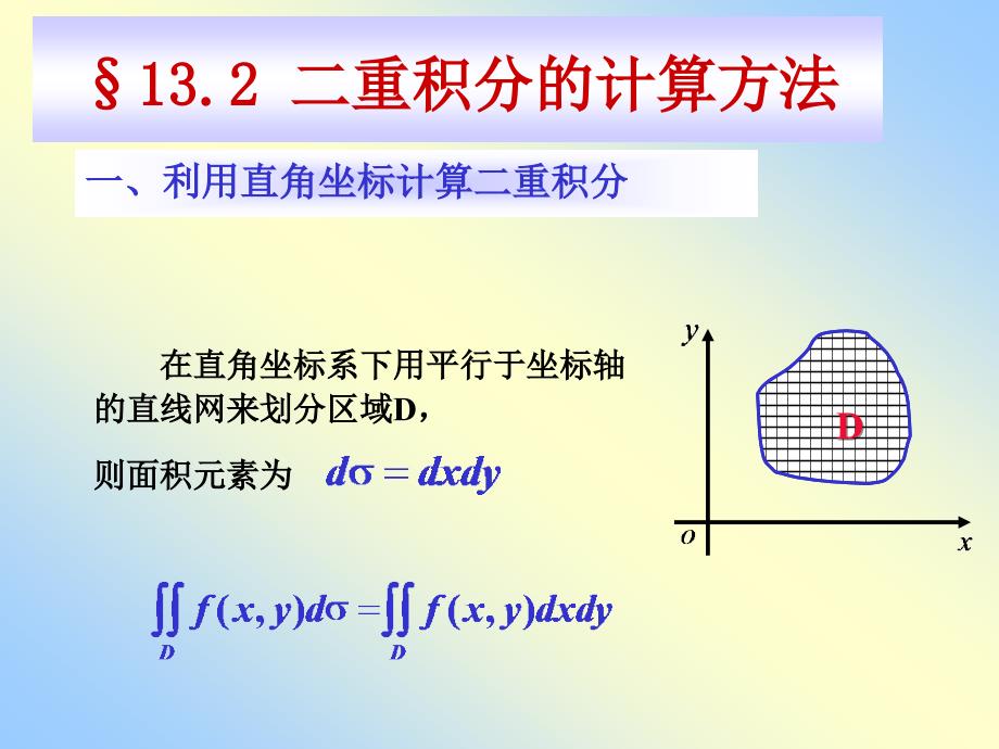 微积分x13-2二重积分的计算方法_第1页