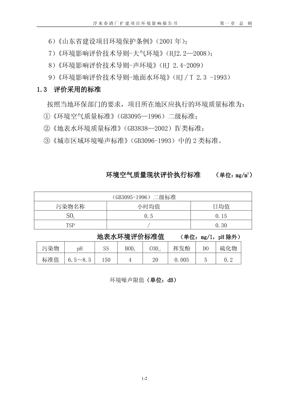 浮来春酒厂扩建项目环境影响评价报告书_第2页