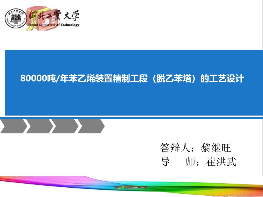 年产80000吨苯乙烯装置精制工段（脱乙苯塔）的工艺设计毕业论文 (PPTminimizer)_第1页