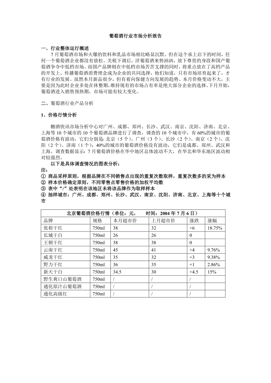 葡萄酒行业市场分析报告_第1页