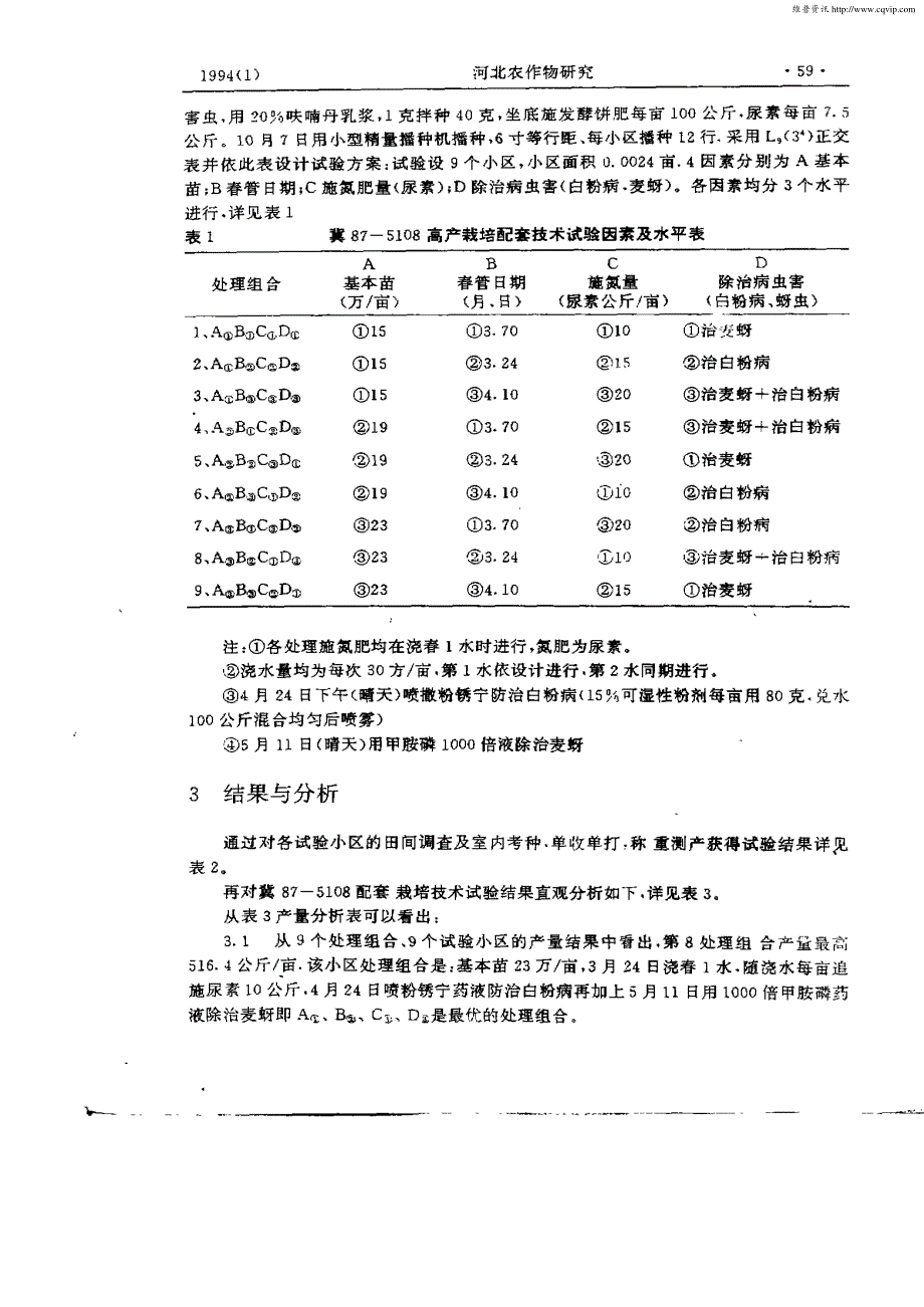 冬小麦新品系冀87—5108配套栽培技术的研究_第2页