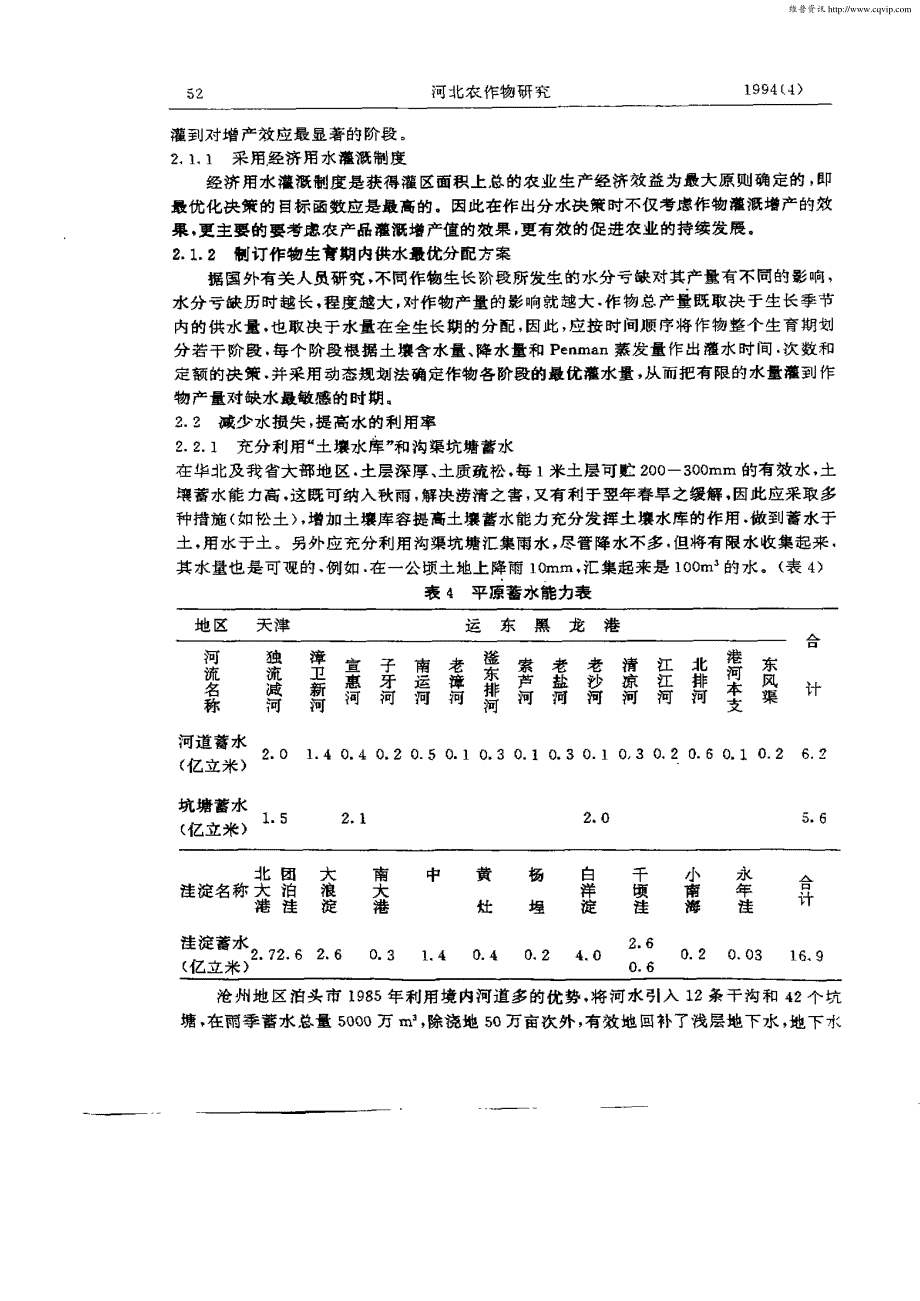 河北省节水型农业问题探讨_第4页