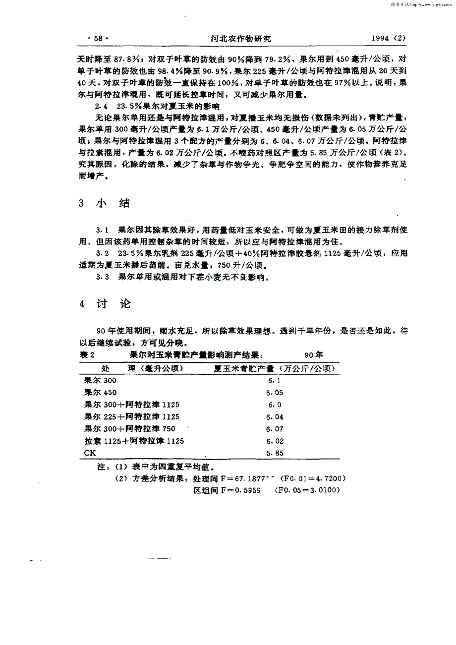 果尔GOAL防除夏玉米田杂草的效果_第3页