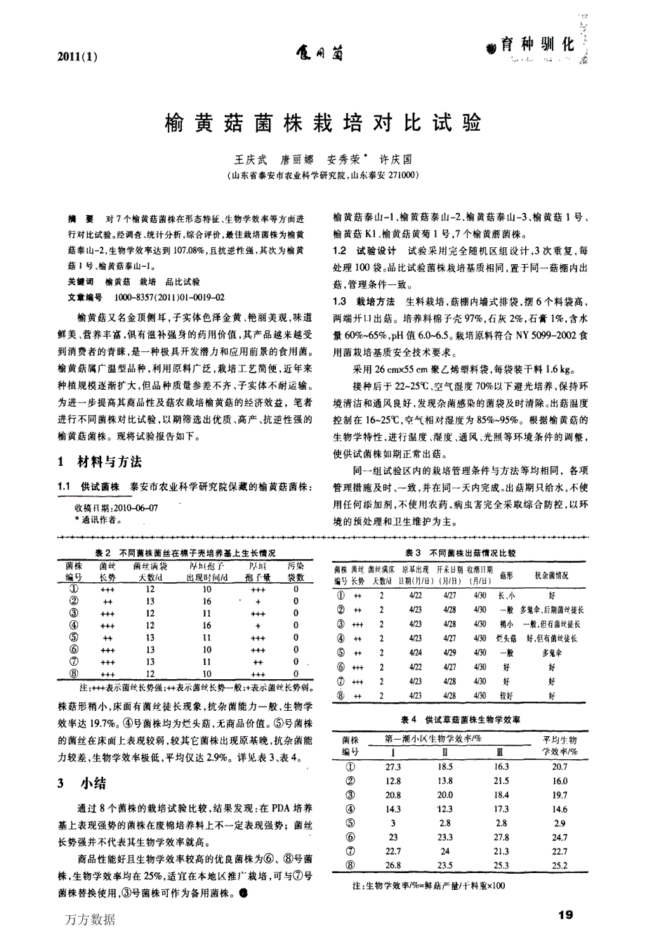榆黄菇菌株栽培对比试验_第1页