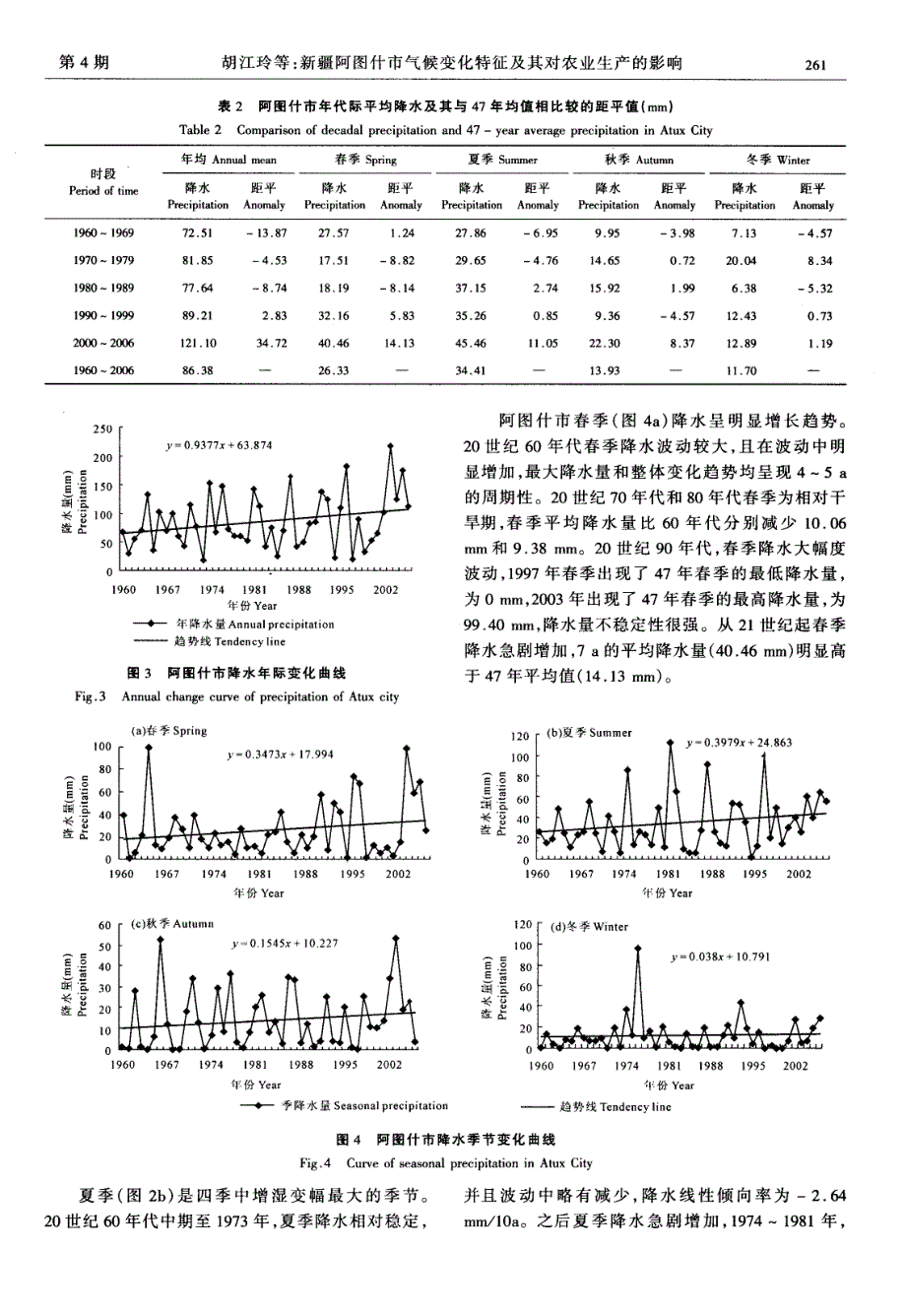 新疆阿图什市气候变化特征及其对农业生产的影响_第4页